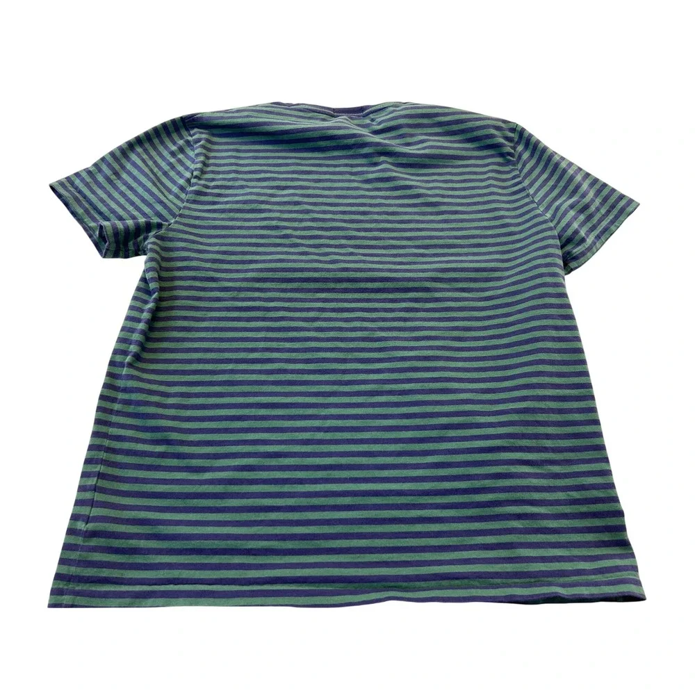 Polo Ralph Lauren Mens Custom Slim Fit Striped T-Shirt Navy Green Large